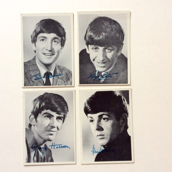 Vintage Collectible Beatles Cards Series 1 Four by 4bellaarte