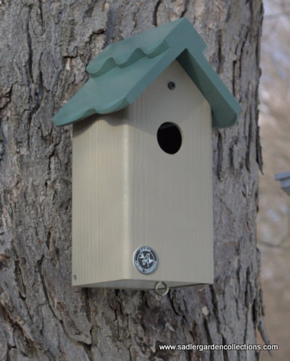 Modern Bluebird house PVC Cedar Bird house fully functional