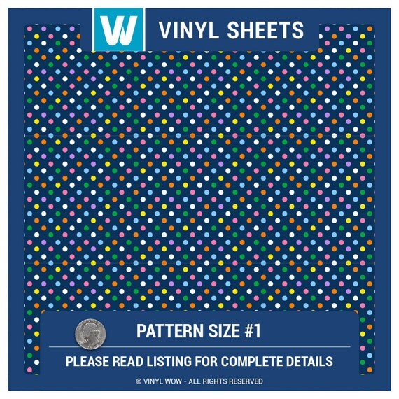 Craft Sheet Vinyl PERMANENT POLKA DOTS s 12 in x 27 by VinylWOW