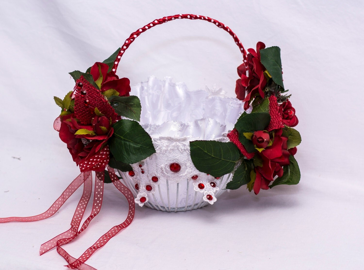 Flower Girl Basket Unique Flower Girl Basket by FabbCreations