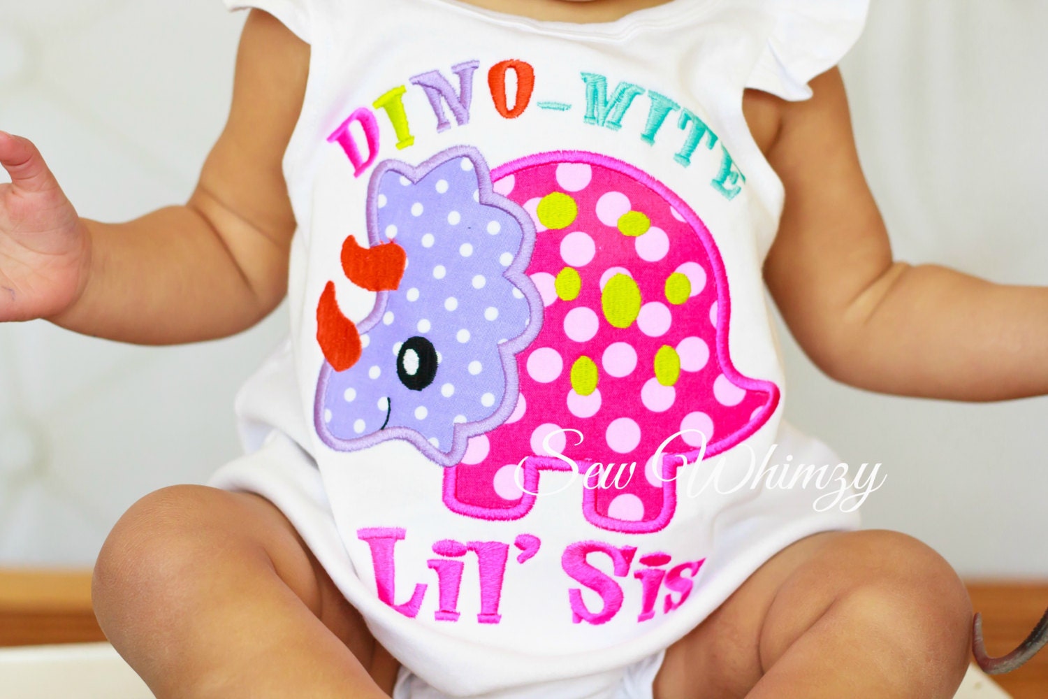 Little Sister Dinosaur shirt Little Sister Dinosaur Applique