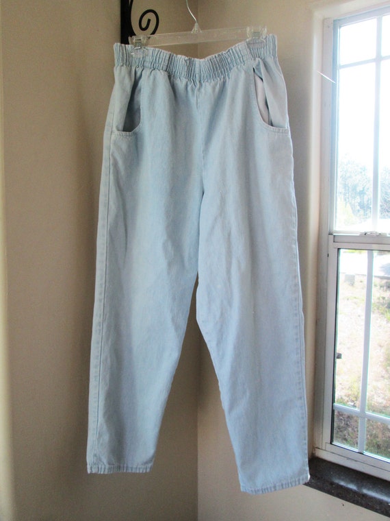 80s baggy jeans vintage women's elastic waist baggy