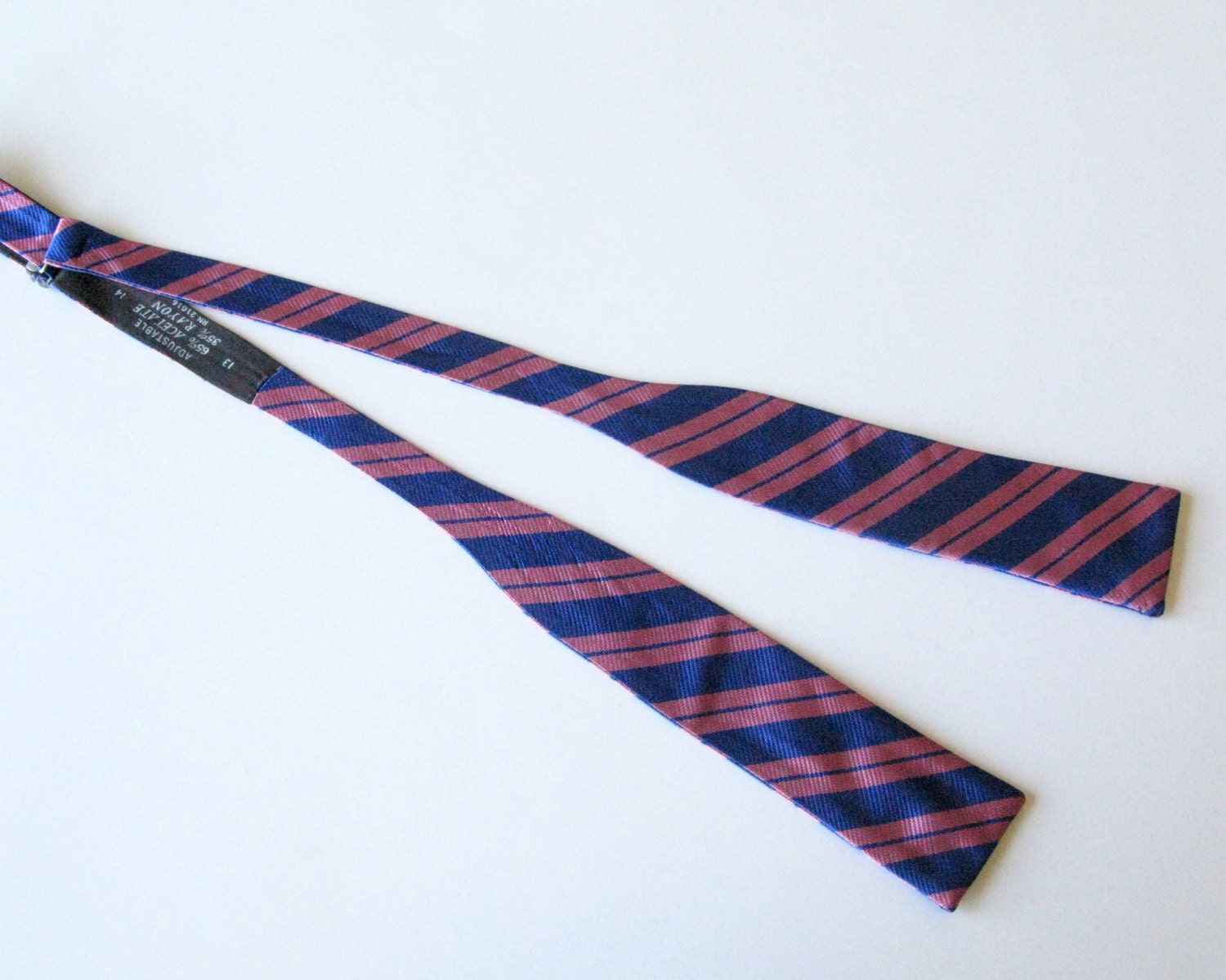 Vintage Pink and Blue Bow Tie Adjustable Self Tie Bow Tie by Sfuso