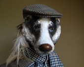 Paper mache badger mask animal head mask