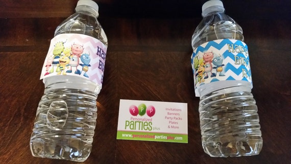 Henry Hugglemonster chevron birthday water bottle labels Il_570xn