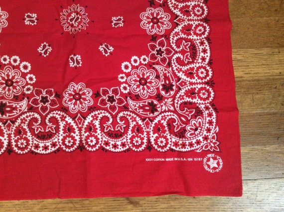 Vintage Red Bandana / Classic Red Bandana by thesoupison on Etsy