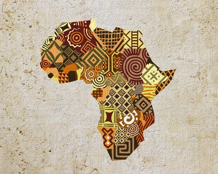 African Map Art African Print Map Decor African Wall Art African Wall Decor African Shop 1414