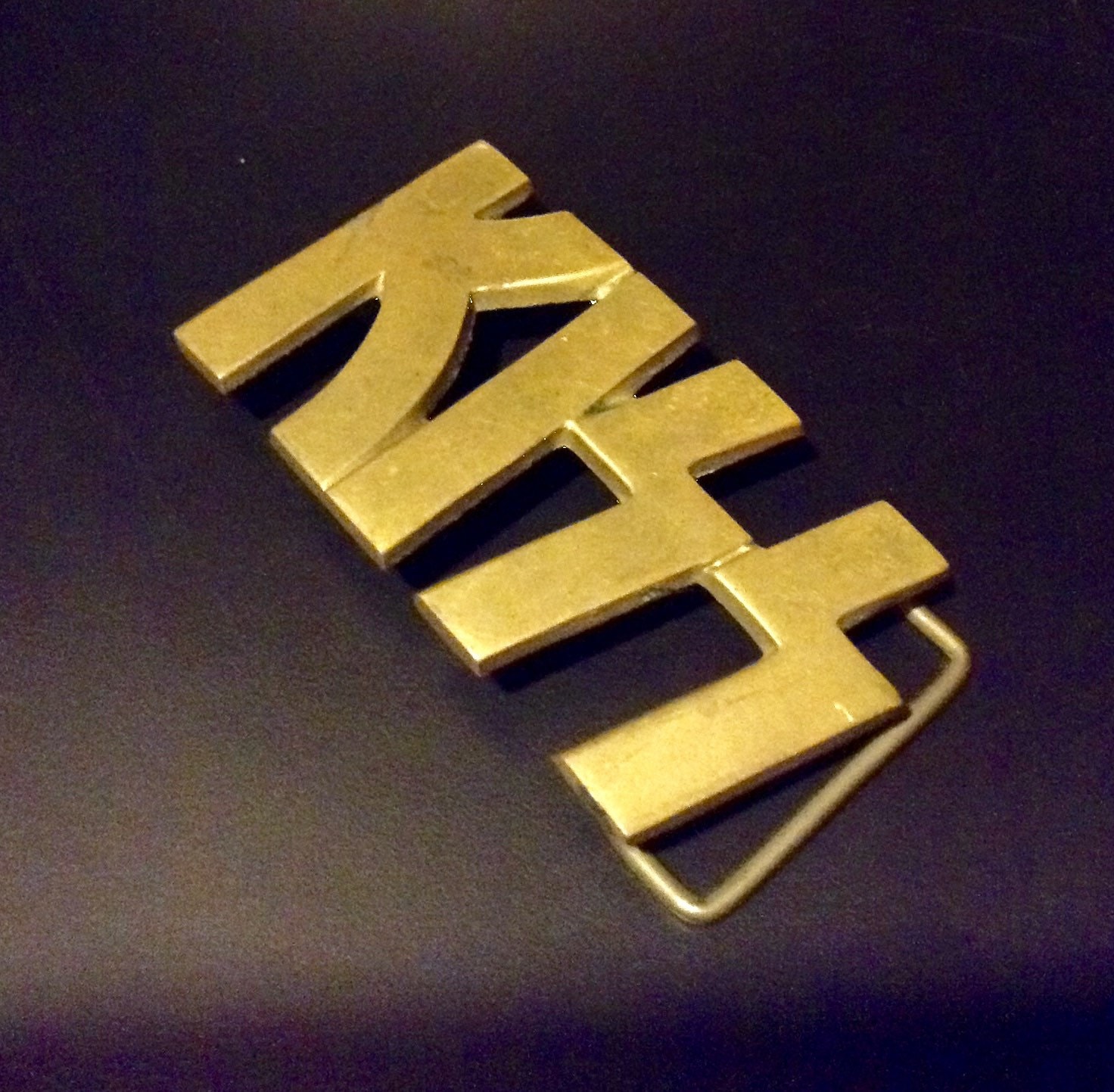 Vintage 70s KISS belt buckle brass by MoonMayfairVintage on Etsy