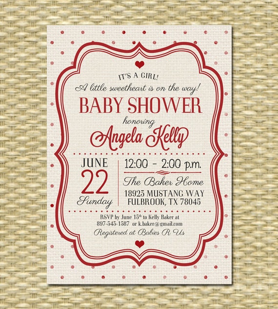 Valentine's Day Baby Shower Invitations 9