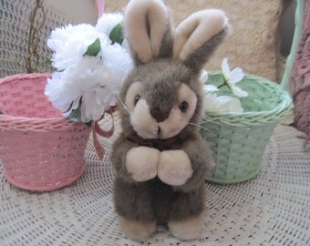 Bunny Rabbit Plush Vint America Wego Stuffed Animal,Soft Brown, 10 In, Stuffed Toy Bunny, Stuffed Toy Rabbit, Vintage Stuffed Toys,:)s*