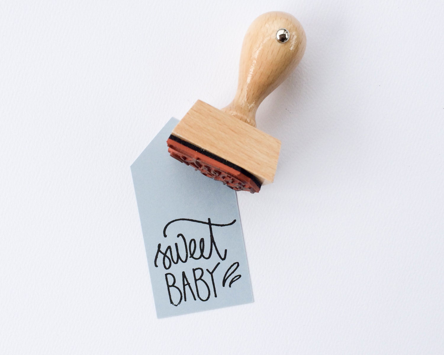 Sweet Baby Rubber Stamp Baby Shower stamp Hand lettered