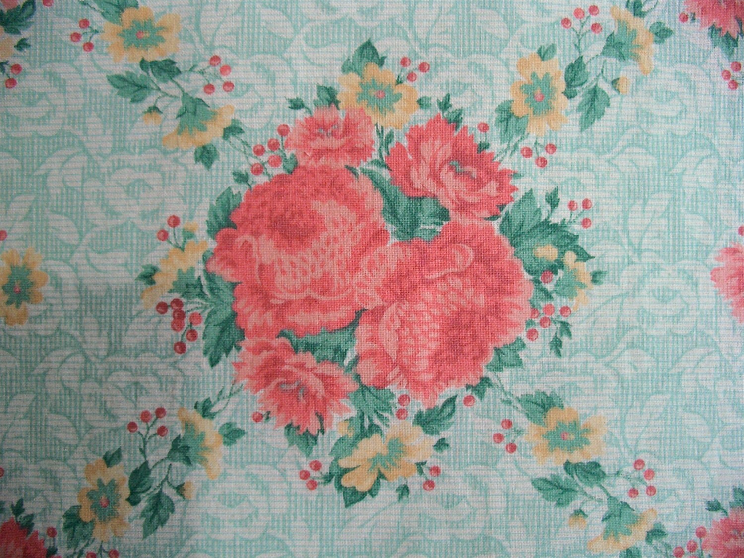 Vintage Cabbage Roses fabric 2 1/2 yd x 44 in