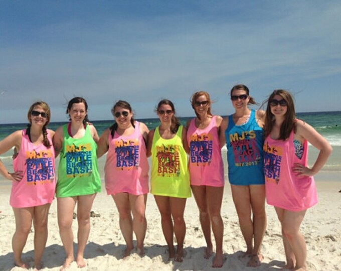 Bachelorette Beach Bash Tanks - Sets - Personalized Bachelorette Tanks with bride's name, date and or location