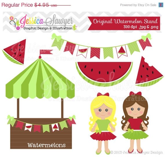 80% OFF - INSTANT DOWNLOAD, watermelon clipart, fruit clip art, for commercial use, invitations, greeting cards Il_570xn