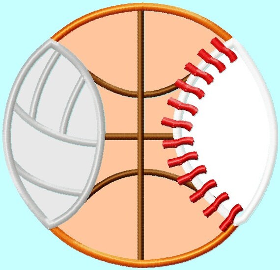 All in One Ball Volleyball Basketball Baseball Applique