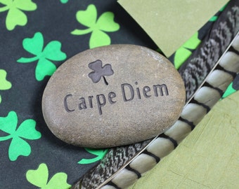 Carpe Diem engraved stone