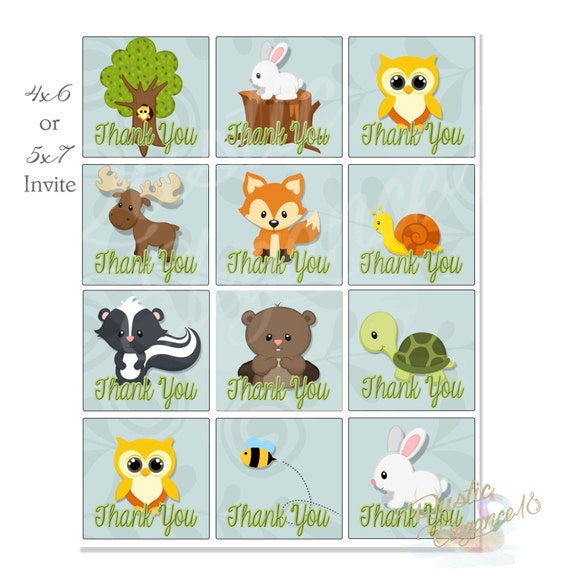 items similar to woodland forest thank you gift tags 85x11 paper