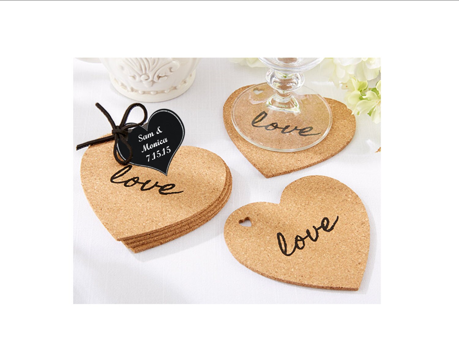 Cork Coasters bridal shower favors bridal gifts