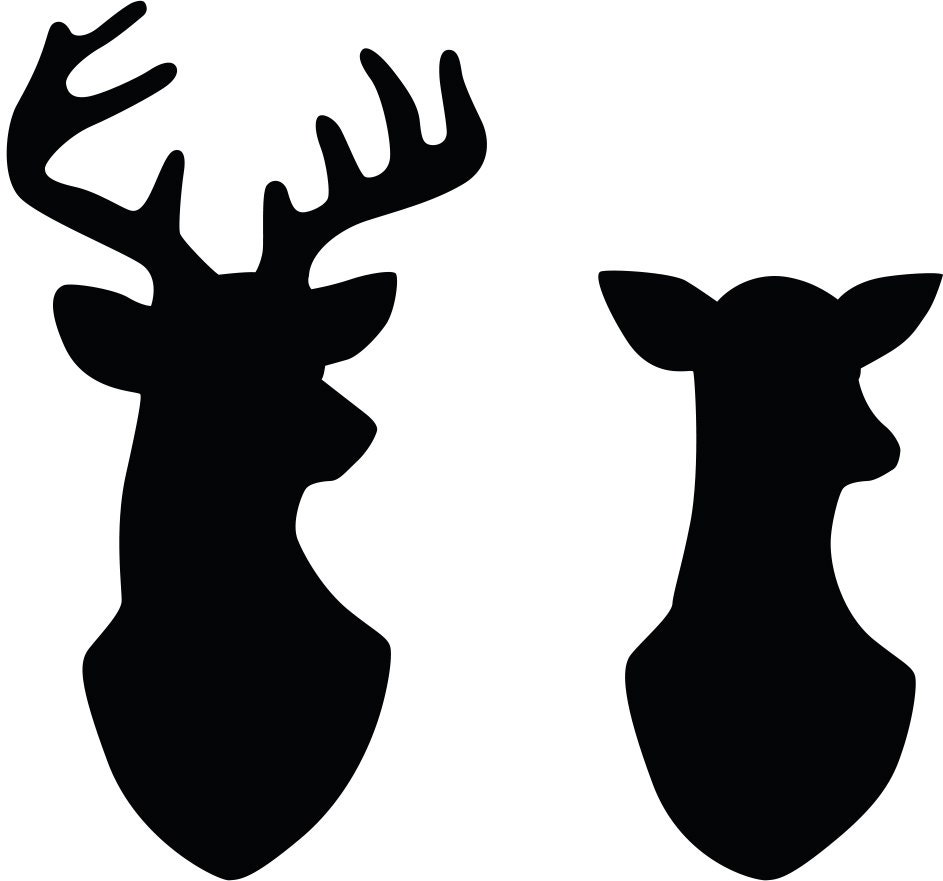 Download Stag & Doe Head Silhouettes Vector File SVG by CraftyVectors