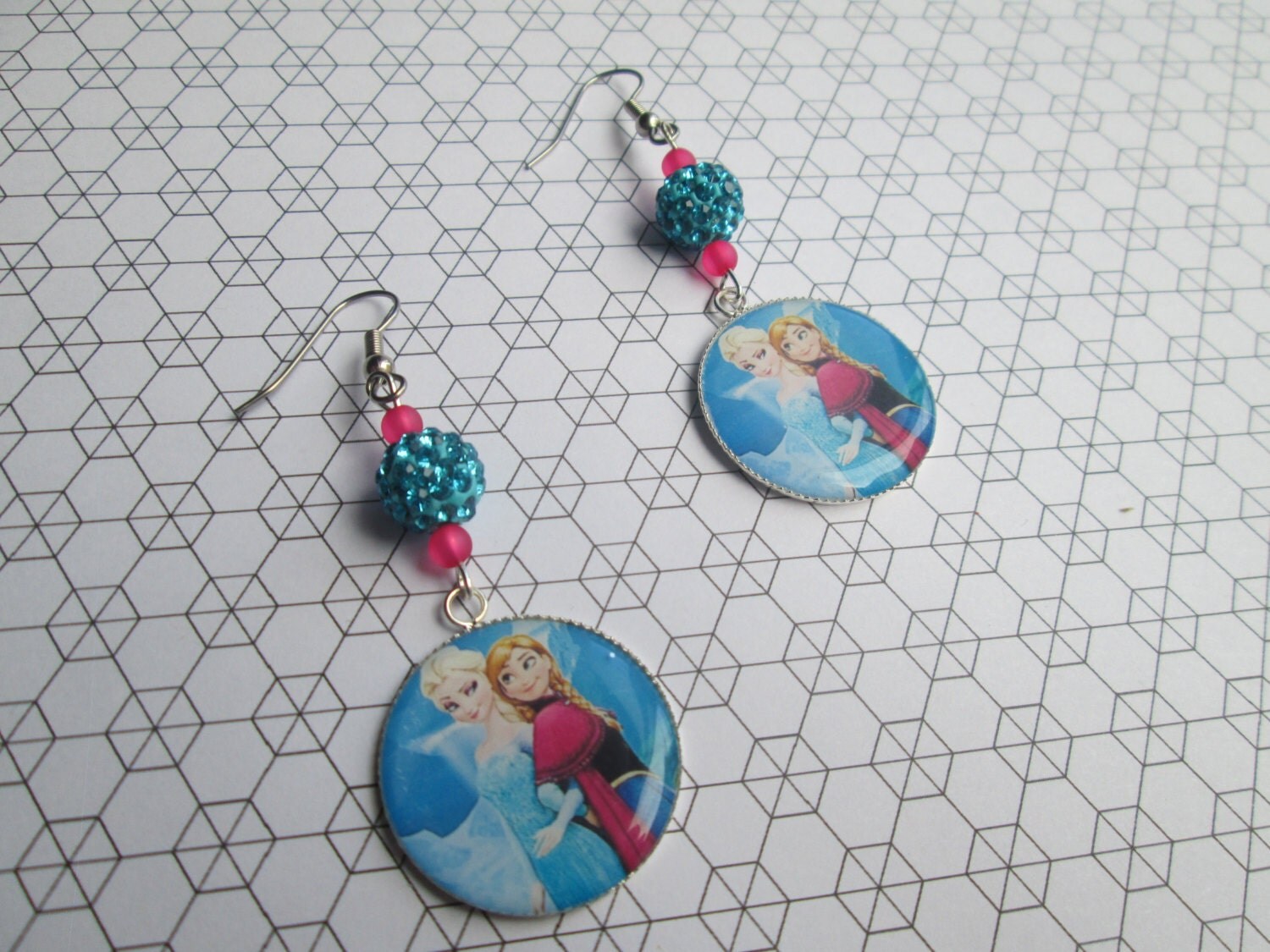Frozen earrings/Frozen Elsa and Anna/ on by ZoesBarbieShoes