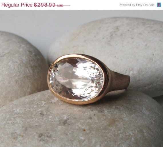 Mothers Day Sale Rose Gold Topaz Ring- White Topaz Ring- Pink Gold ...