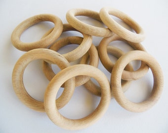 10 Wood Rings - 2 1/2inch Unfinished Wooden Rings