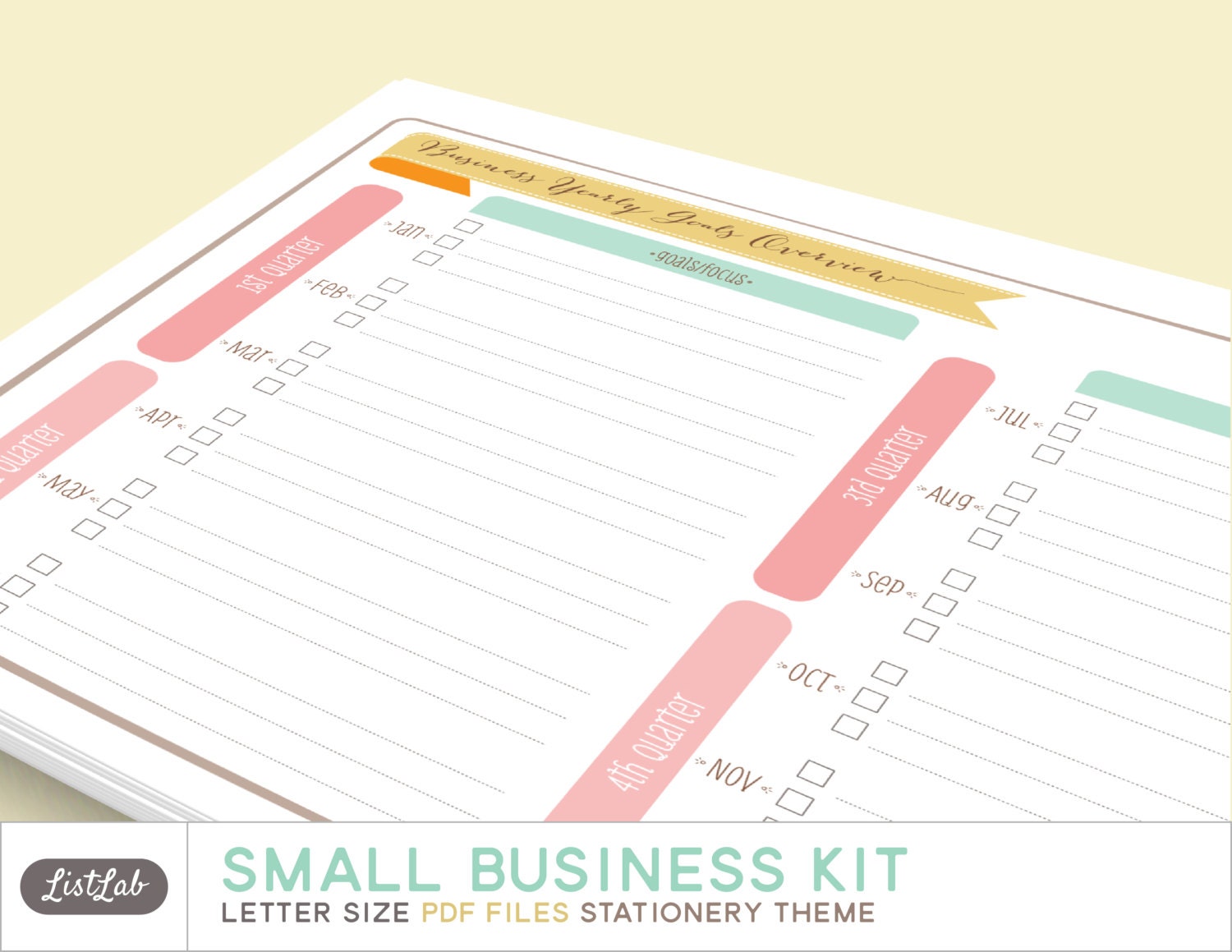 Printable SMALL BUSINESS Kit 18 sheets by ListLab on Etsy