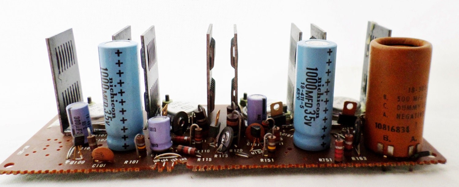 Circuit Board Electronic Board Diodes Parts by alsredesignvintage