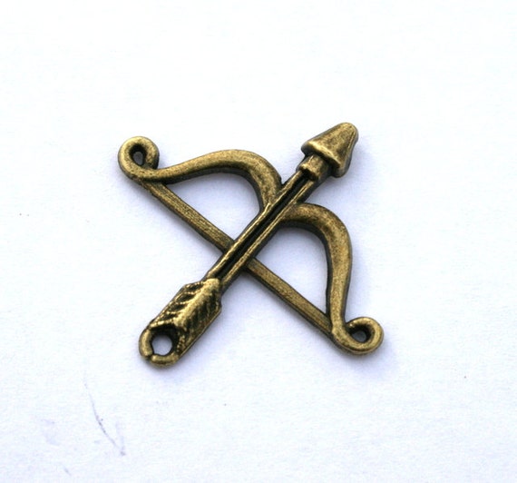 10 Antique Bronze Bow and Arrow Charms/Pendants by VJsBeadsnNeeds