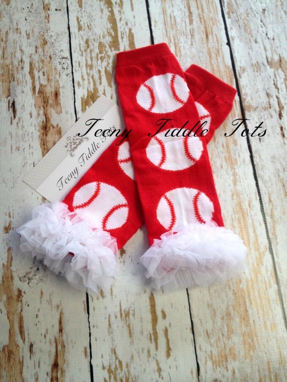 Baseball Leg Warmers Baby Leg Warmers Red and White Leg