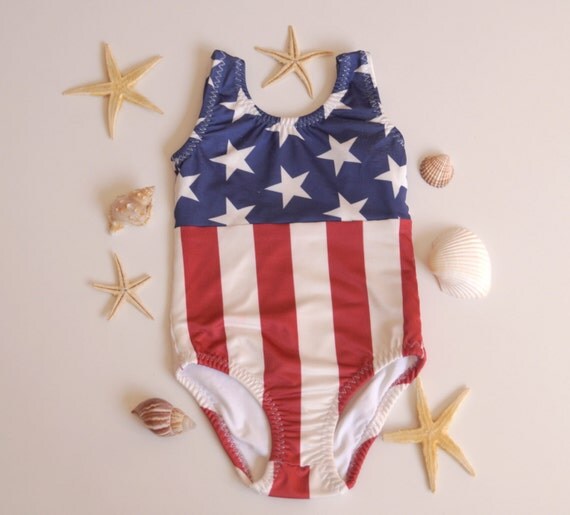 Baby girl swimwearAmerican Flag swimsuitAmerican Flag girls