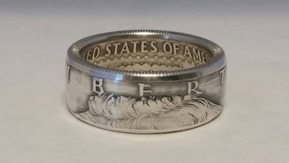 coin ring made from Silver 1964 Kennedy half dollars size 8-14