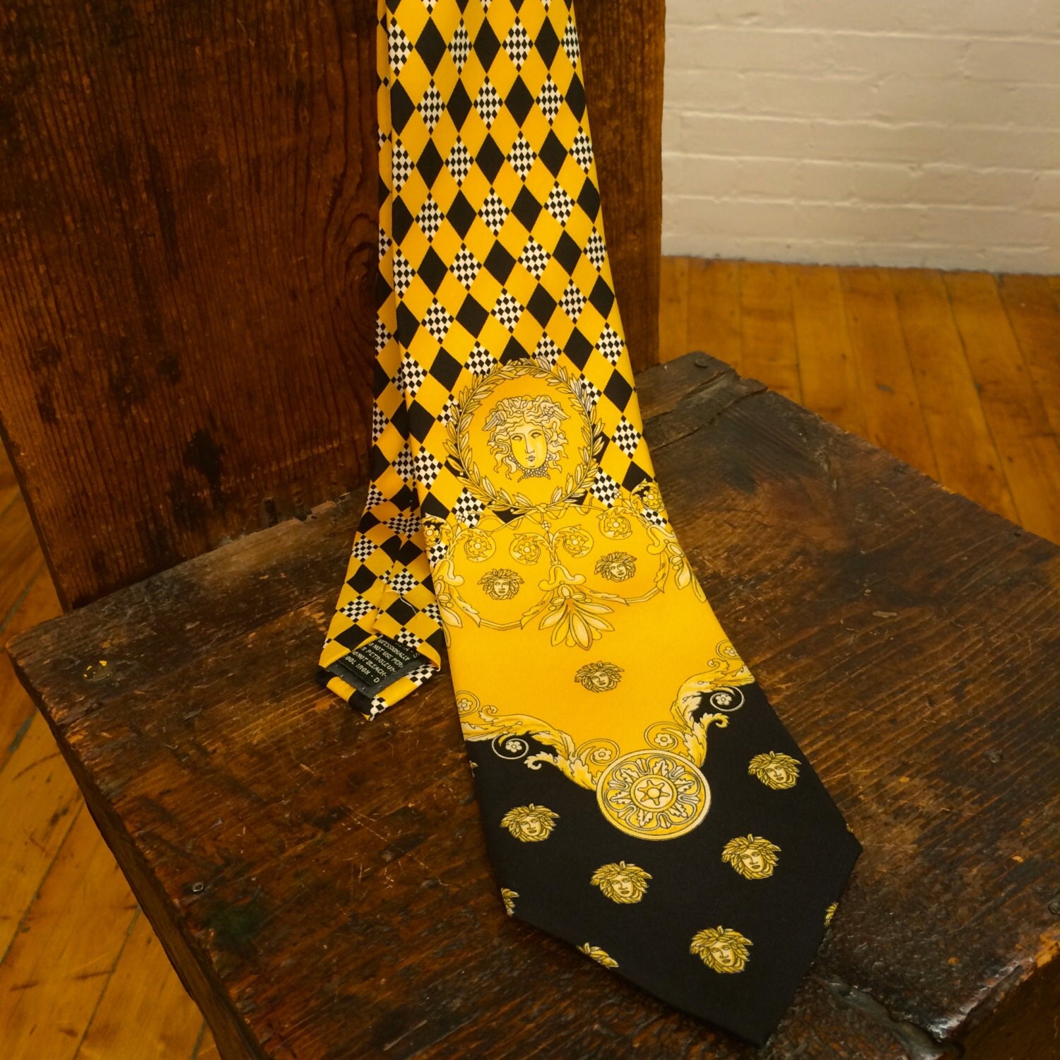 vintage Gianni Versace medusa necktie // men's silk tie