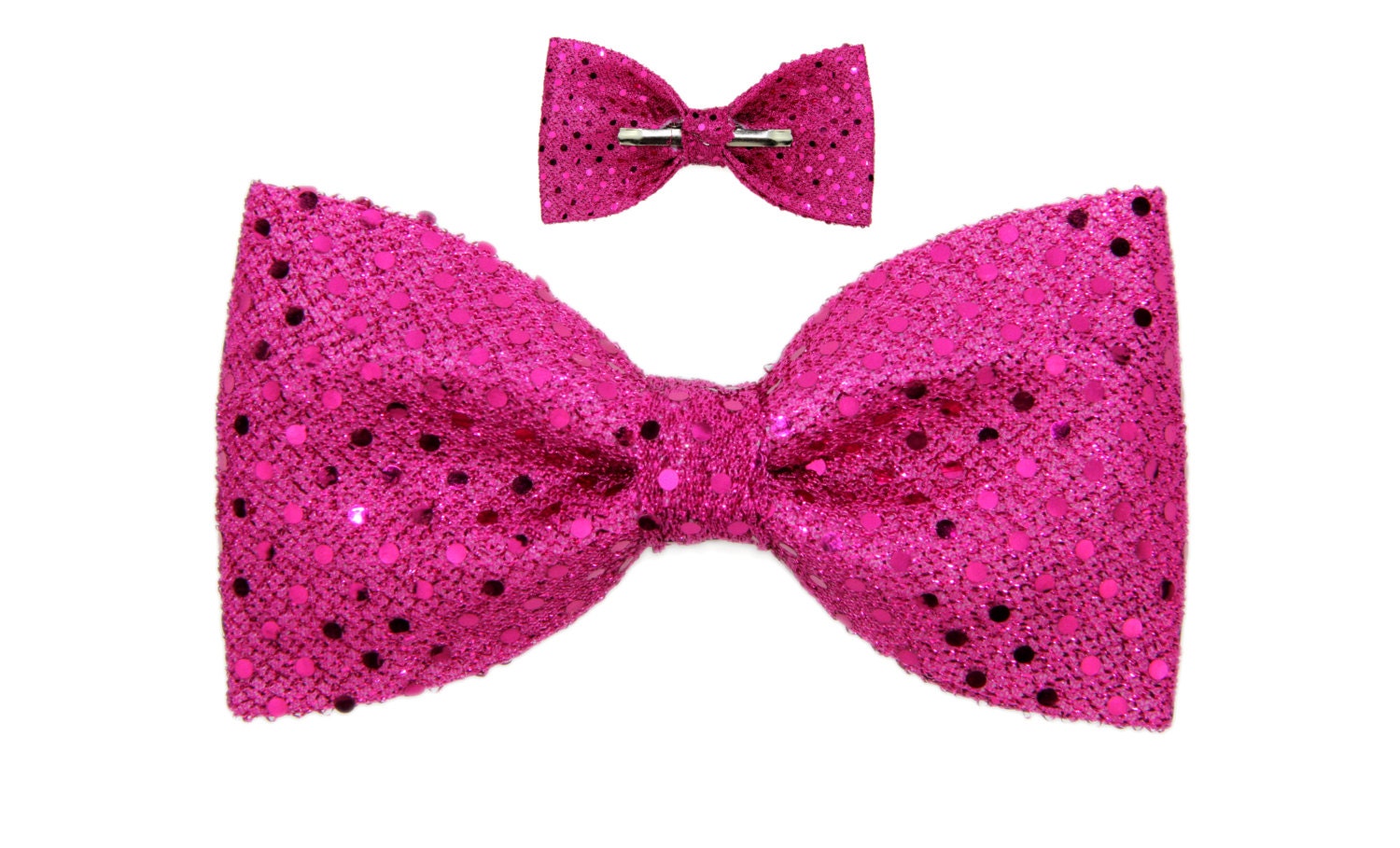 Pinkish / Purple Sequin Clip On Bow Tie by amy2004marie on Etsy