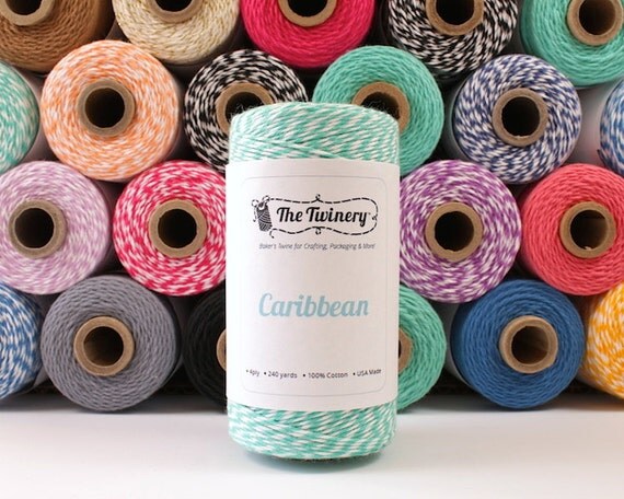 240 Yards of Caribbean Blue Baker's Twine - Twist - Packaging Gift Wrap Craft Party Supplies Il_570xn