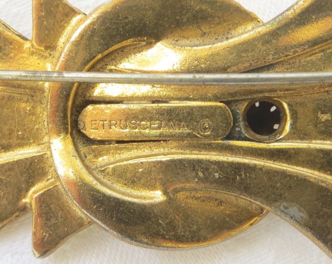 Vintage Etruscan Brooch Rice-Weiner Etruscan Pin Etrusceana 1940s Thief of Baghdad