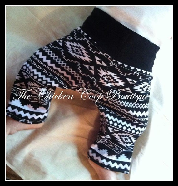 Items similar to UNISEX Baby Aztec pants/leggings NEWBORN handmade USA