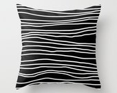 Throw Pillow - Pillow Cover Includes Pillow Insert - Black and White Stripped - Sofa Pillow Cover- Decorative Bed Pillow- Made to Order