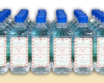 Personalized Sticker Label for Water Bottle | Custom Favor Gift Tag for Wedding, Shower, Bachlorette, Birthday Party, CHEERS!