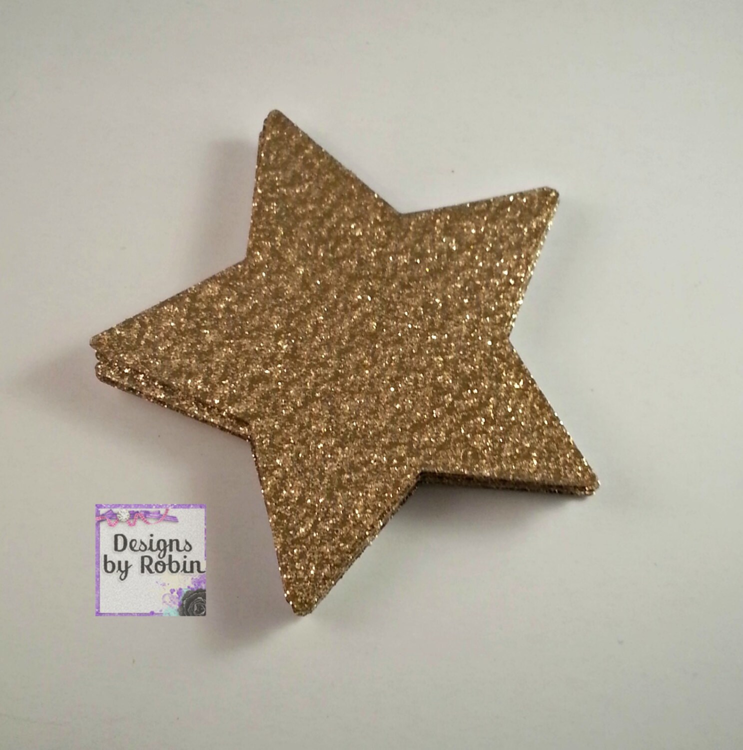 25 3 inch Gold Glitter Star Die Cuts Wedding Gold Diecut