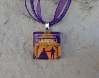 Broadway Musical The King and I Glass Pendant and Ribbon Necklace