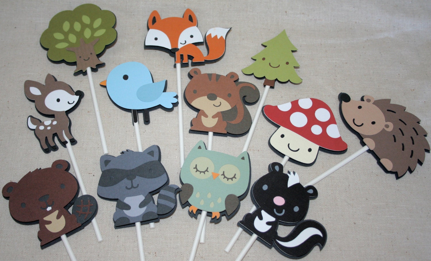 Woodland Animals Cupcake Toppers party decor