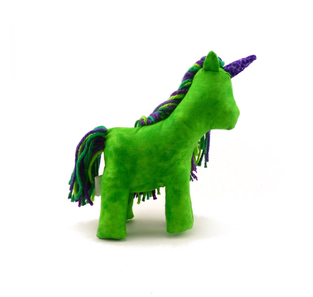 green unicorn plush