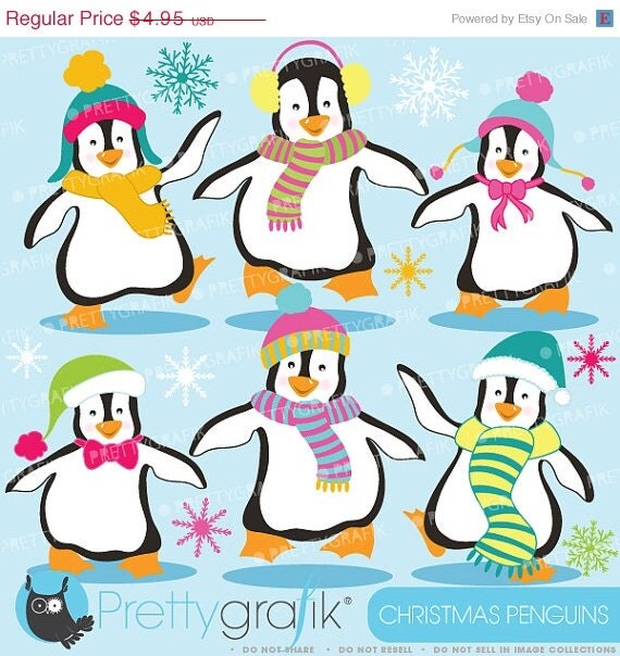 80% OFF SALE Penguins clipart commercial use, vector graphics, digital clip art, digital images - CL587 Il_570xn