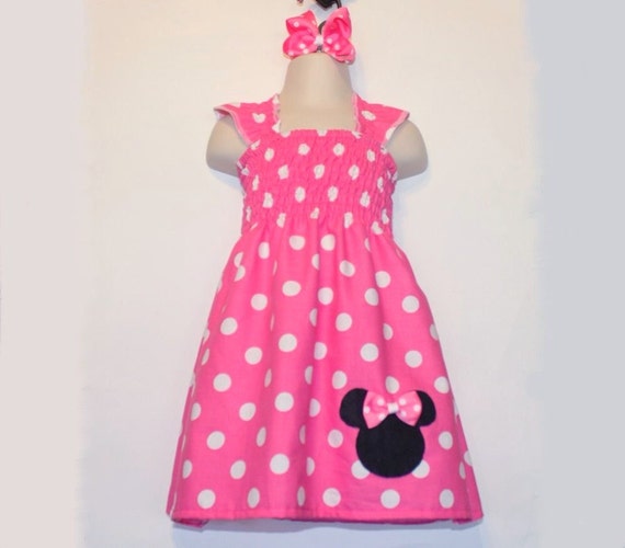 Stretch-Top Red or Pink Minnie Mouse Dress by SweetberryBoutique