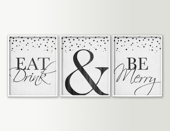 Eat Drink & Be Merry Dining Room Wall Decor Modern Dining