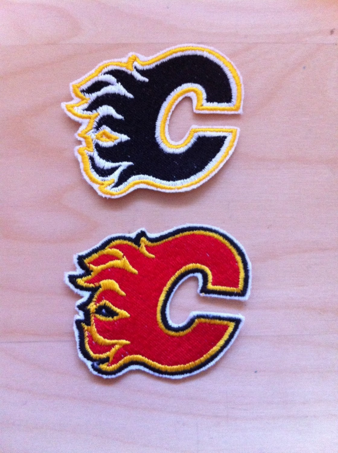Calgary Flames Sew On Embroidery Patch Finished Product
