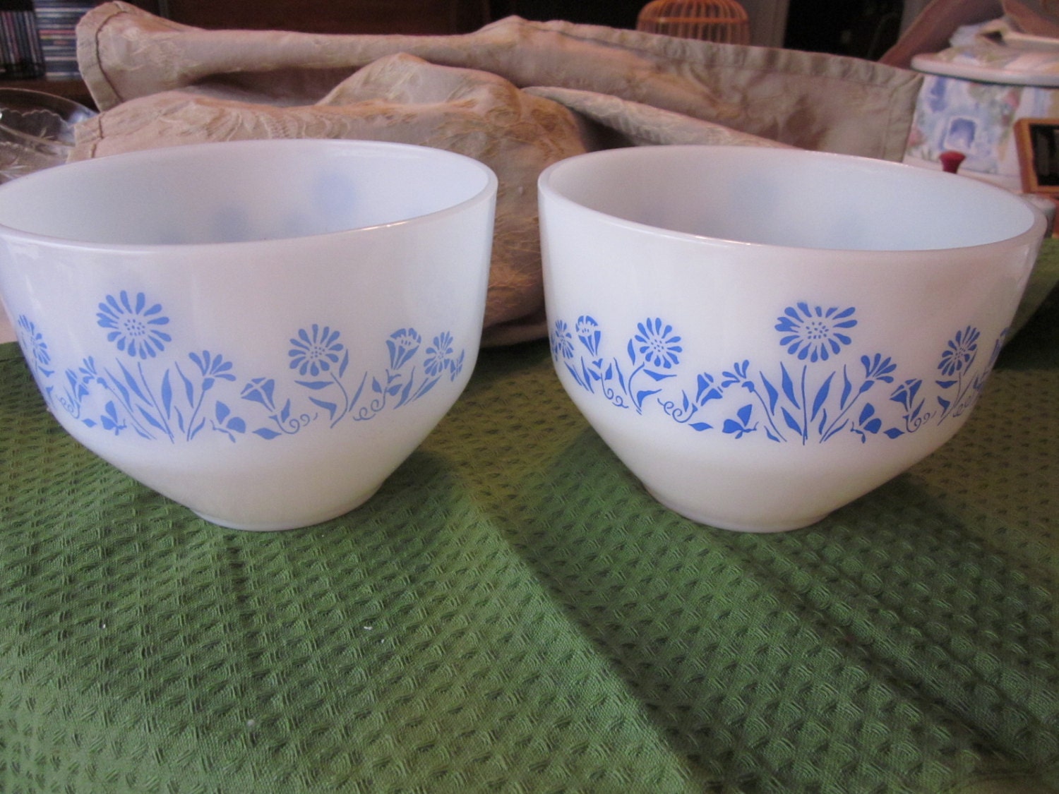 2 Vintage White Milk Glass Mixing Bowls By Theocraticgreetings