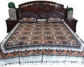 Indian Cotton Bedspreads Boho Decor Ethnic Bedding Bedcover 3 pc set