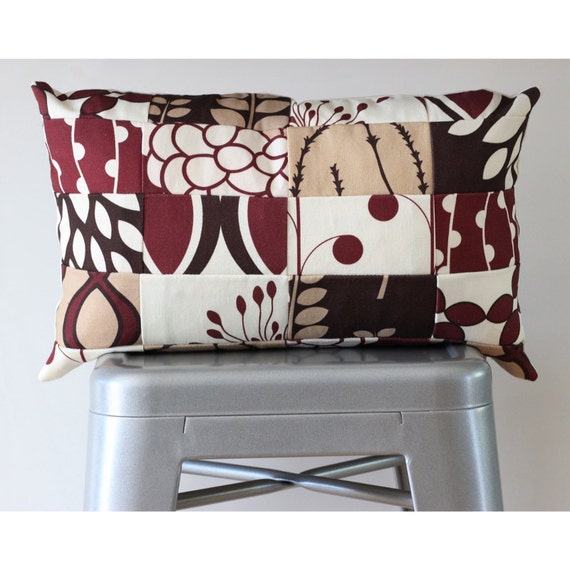Items similar to Organic Cotton Fabric Pillow Cover Modern Patchwork